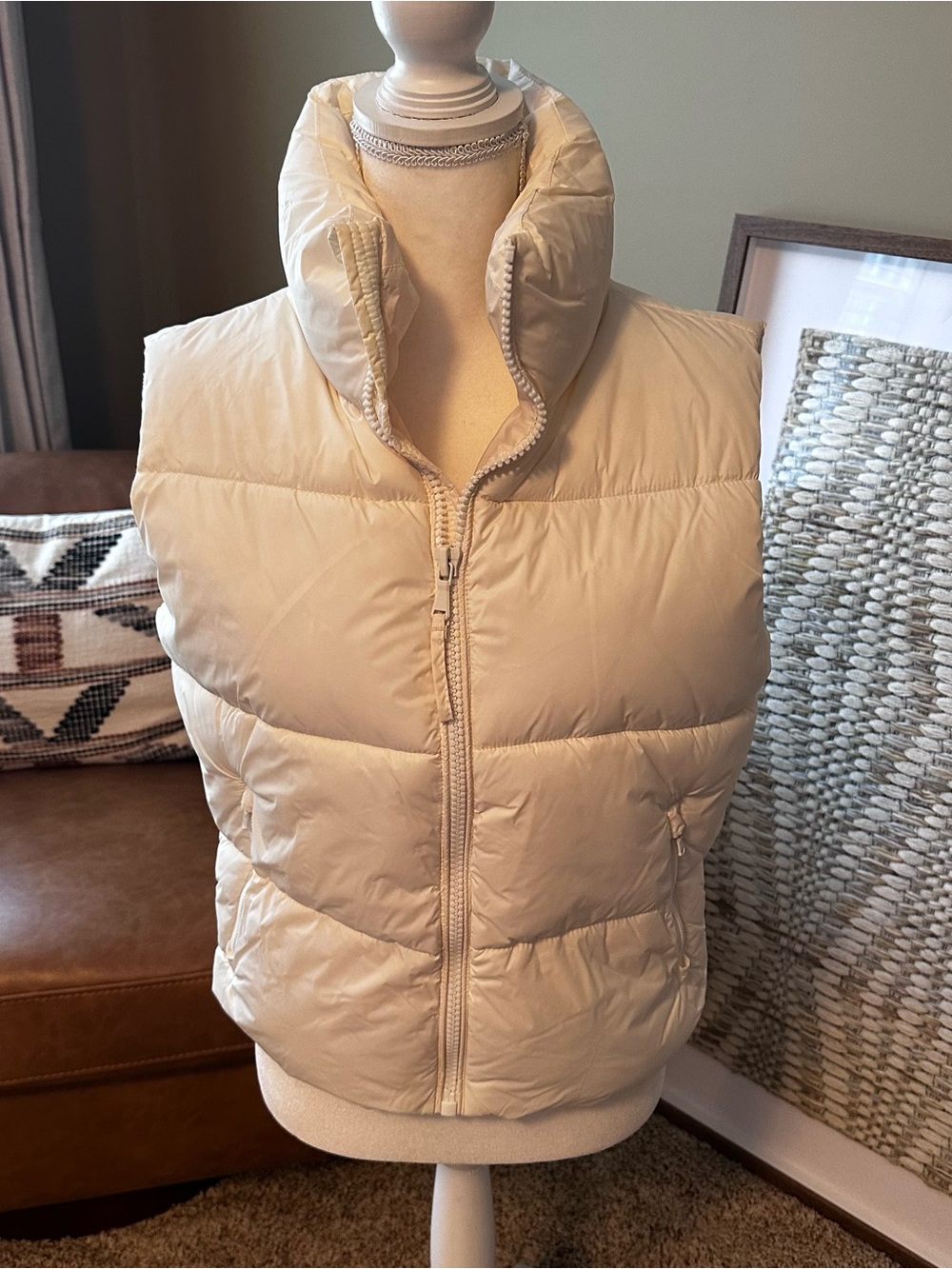 Old Navy Cream Puffer Vest